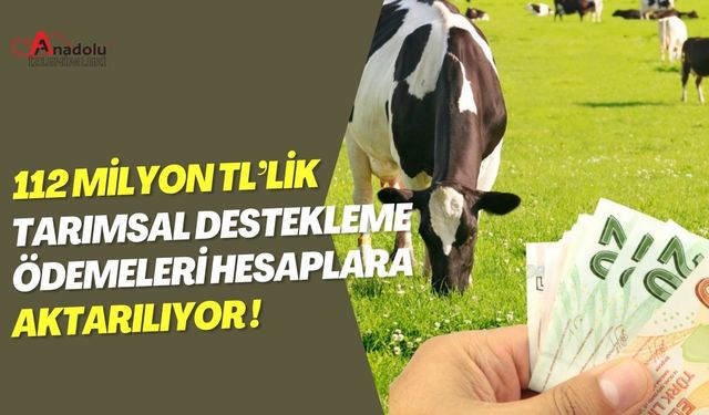 112 Milyon TL’lik Tarımsal Destekleme Ödemeleri Hesaplara Aktarılıyor!