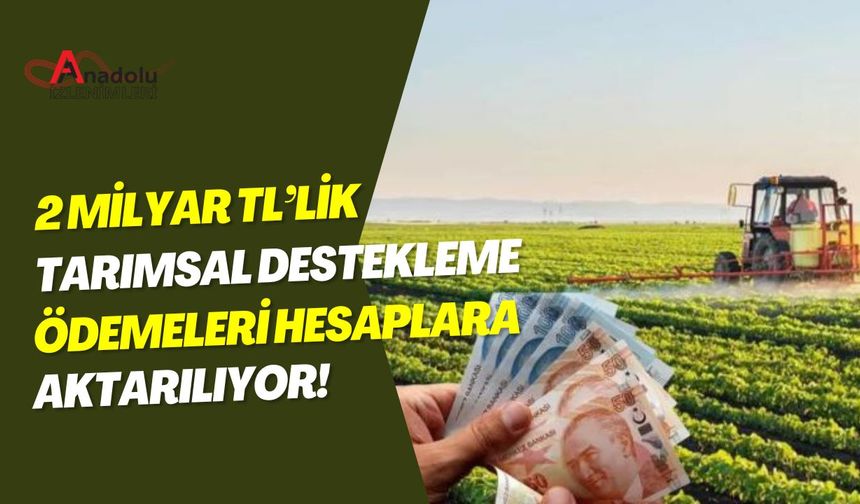 2 Milyar TL’lik Tarımsal Destekleme Ödemeleri Hesaplara Aktarılıyor!