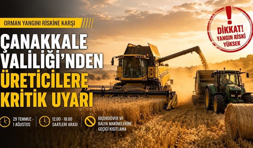 Çanakkale Valiliği’nden Üreticilere Kritik Uyarı